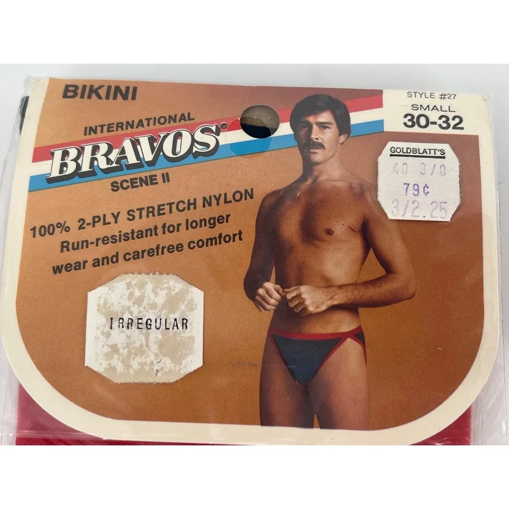 Bravos Scene II Underwear Briefs Bikini Lot Small 30-32 Vintage 70s 3pk NOS